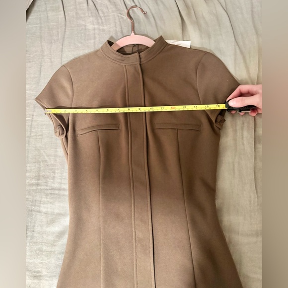 Zara Pocket Mini Dress-- Dark Khaki - Picture 9 of 9
